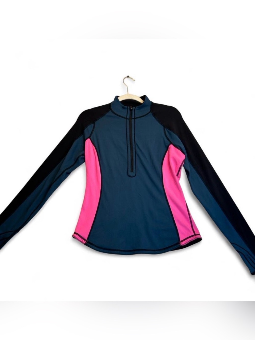 Lululemon Teal & Pink Zip-Front Active Top